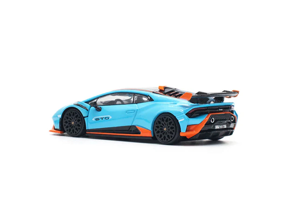 Pop Race 1/64 Lamborghini Huracan STO Blue Laufey/Arancio Xanto