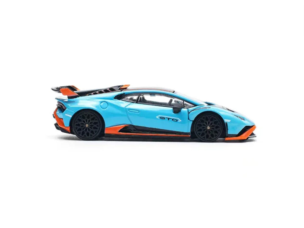 Pop Race 1/64 Lamborghini Huracan STO Blue Laufey/Arancio Xanto