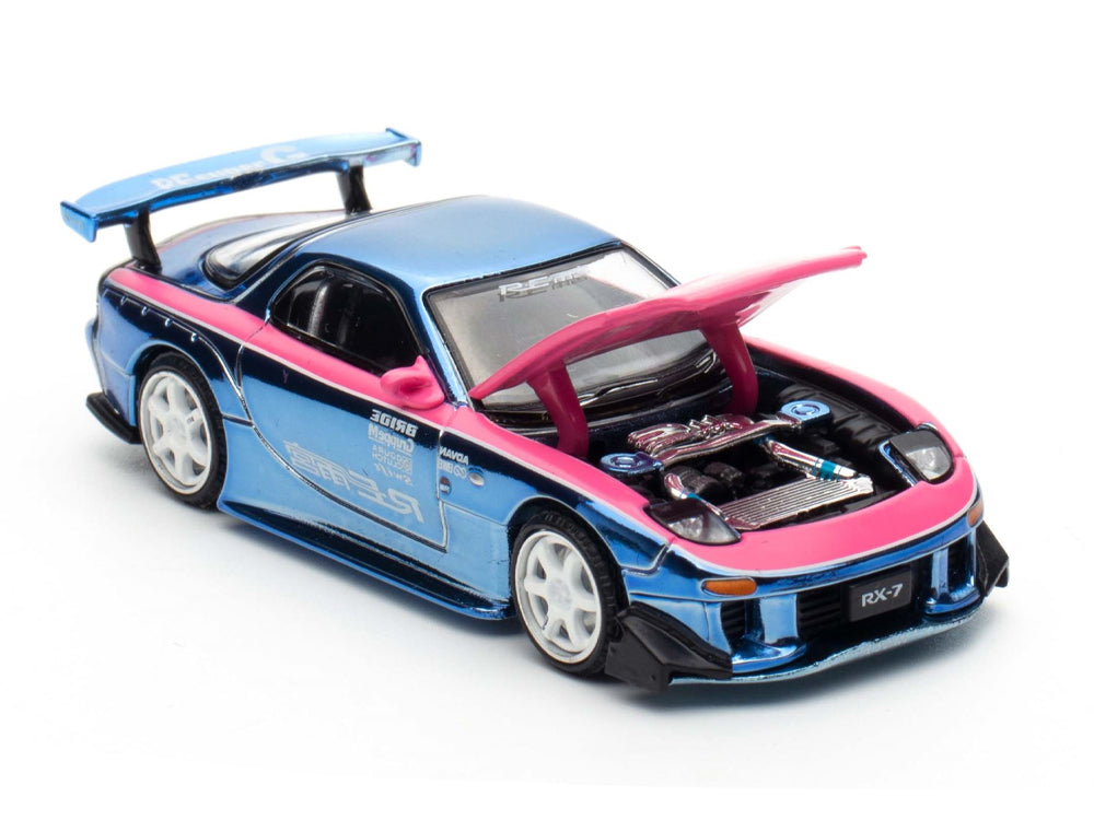 Pop Race 1/64 Mazda RX7 FD3S RE Amemiya Widebody Pink & Blue HEC 2025 Edition - Diecast Toyz Australia