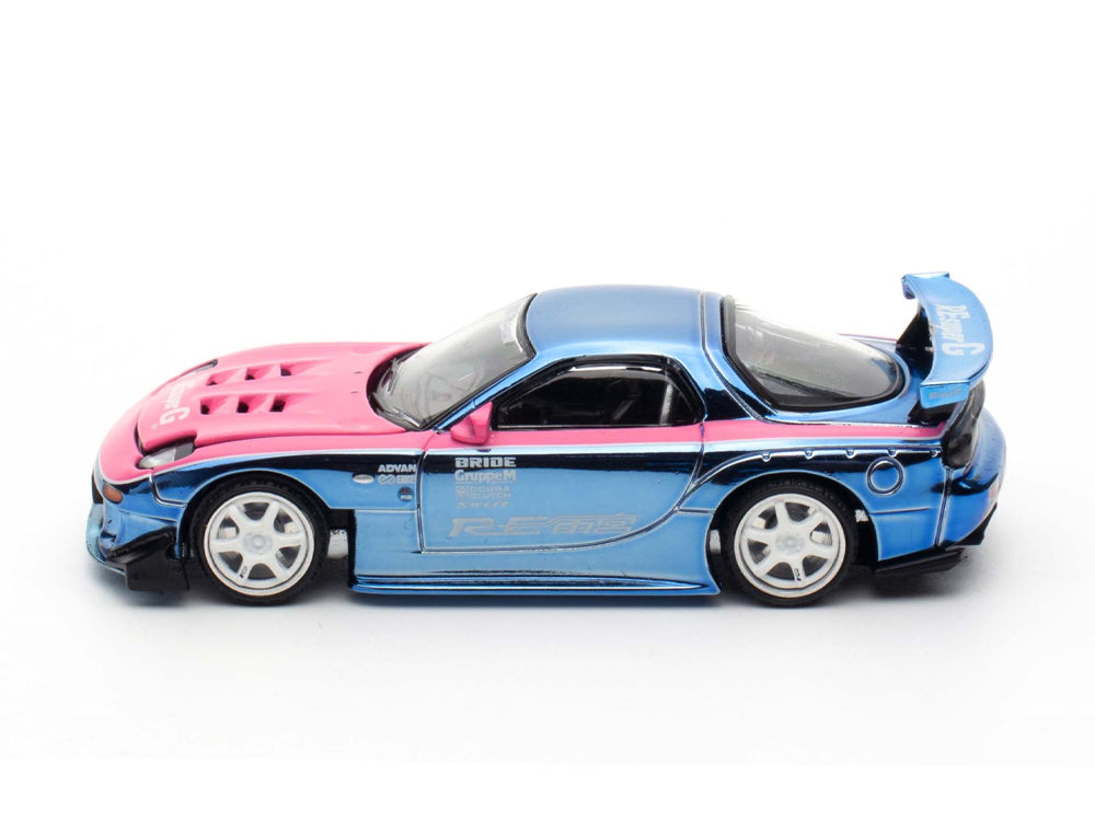 Pop Race 1/64 Mazda RX7 FD3S RE Amemiya Widebody Pink & Blue HEC 2025 Edition - Diecast Toyz Australia