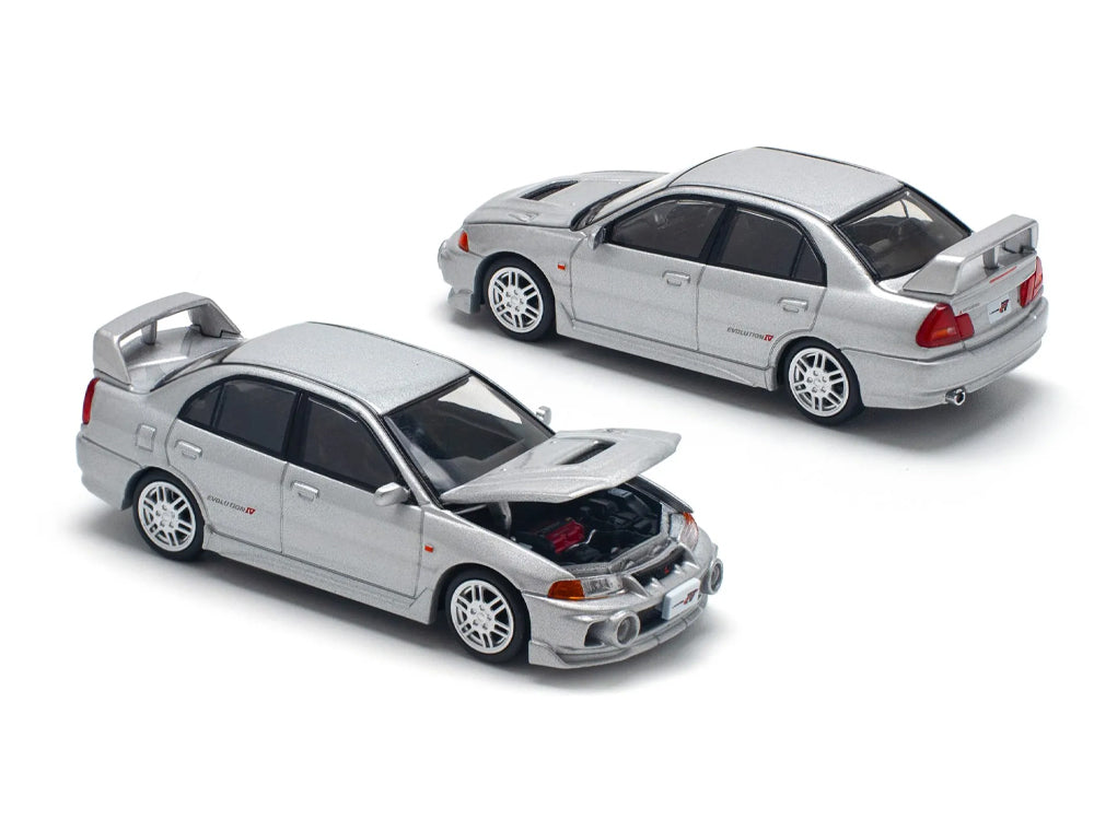 Pop Race 1/64 Mitsubishi Lancer Evolution IV Steel Silver