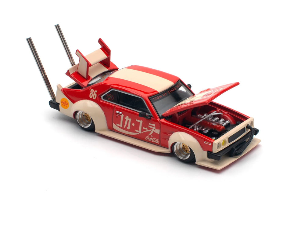 Pop Race 1/64 Nissan Skyline C210 Kaido Racer Bosozoku Style Coca Cola JP