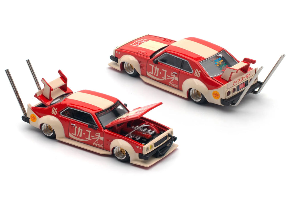 Pop Race 1/64 Nissan Skyline C210 Kaido Racer Bosozoku Style Coca Cola JP
