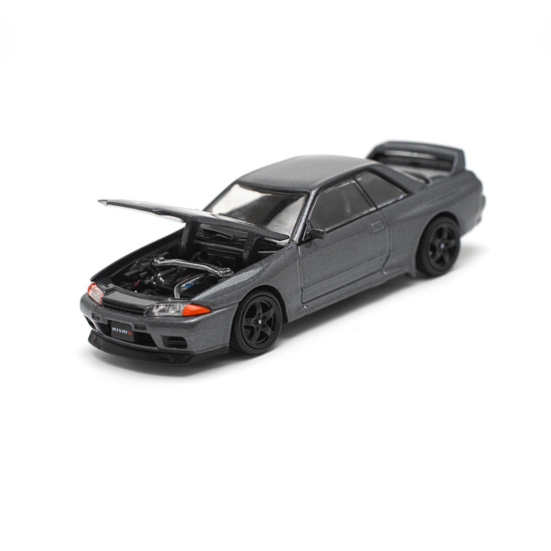 Pop Race 1/64 Nissan Skyline GT-R R32 Gun Grey Metallic
