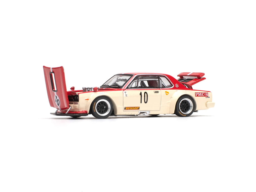 Pop Race 1/64 Nissan Skyline GT-R V8 Drift Hakosuka Watanabe Red/White