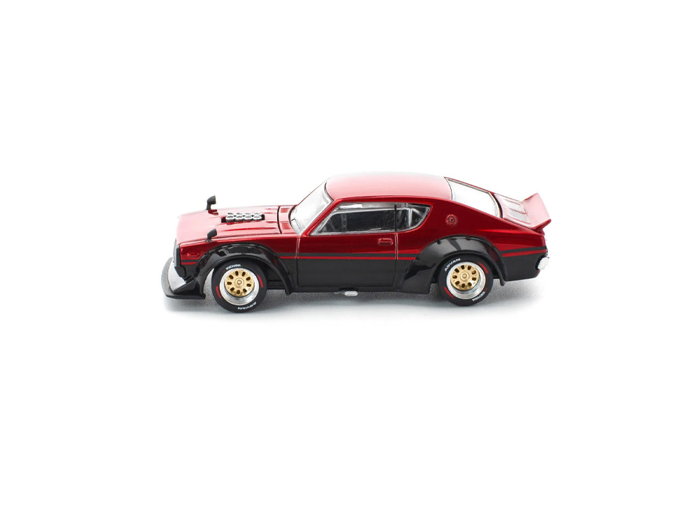 Pop Race 1/64 Nissan Skyline KPGC110 Kenmeri Red/Black