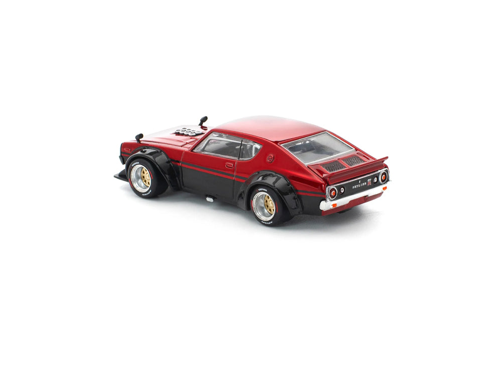 Pop Race 1/64 Nissan Skyline KPGC110 Kenmeri Red/Black