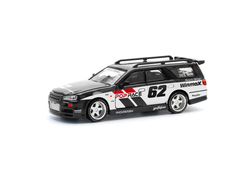 Pop Race 1/64 Nissan Stagea Simon's Garage #62 Black