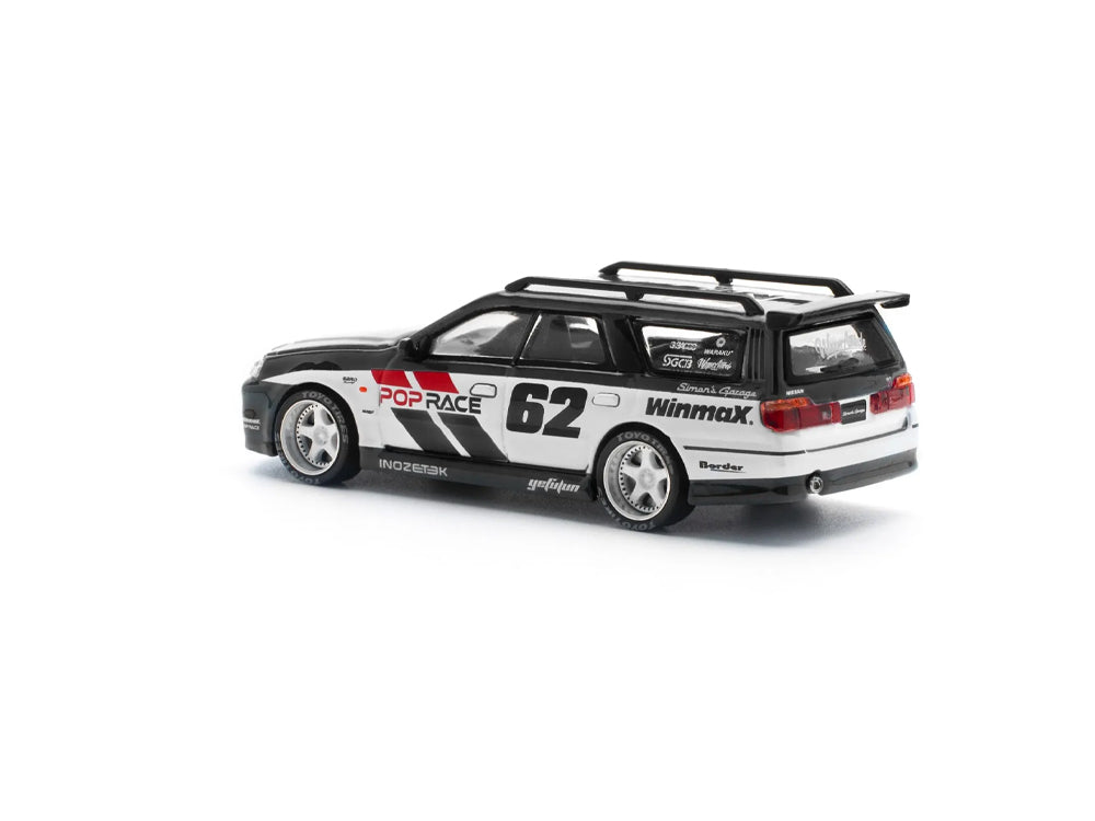 Pop Race 1/64 Nissan Stagea Simon's Garage #62 Black
