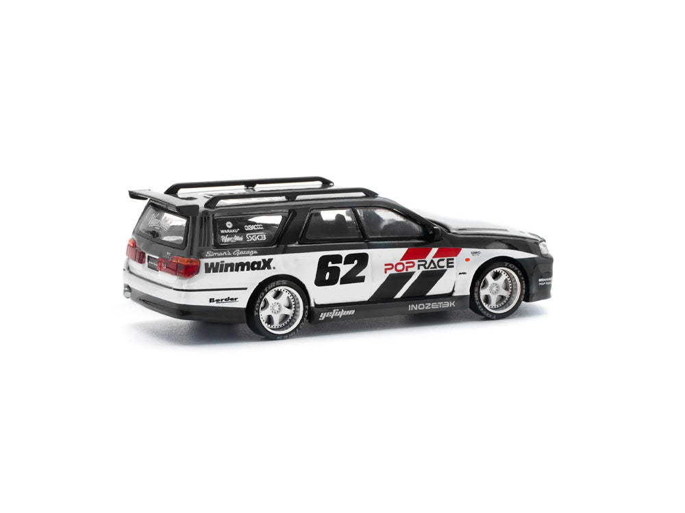 Pop Race 1/64 Nissan Stagea Simon's Garage #62 Black