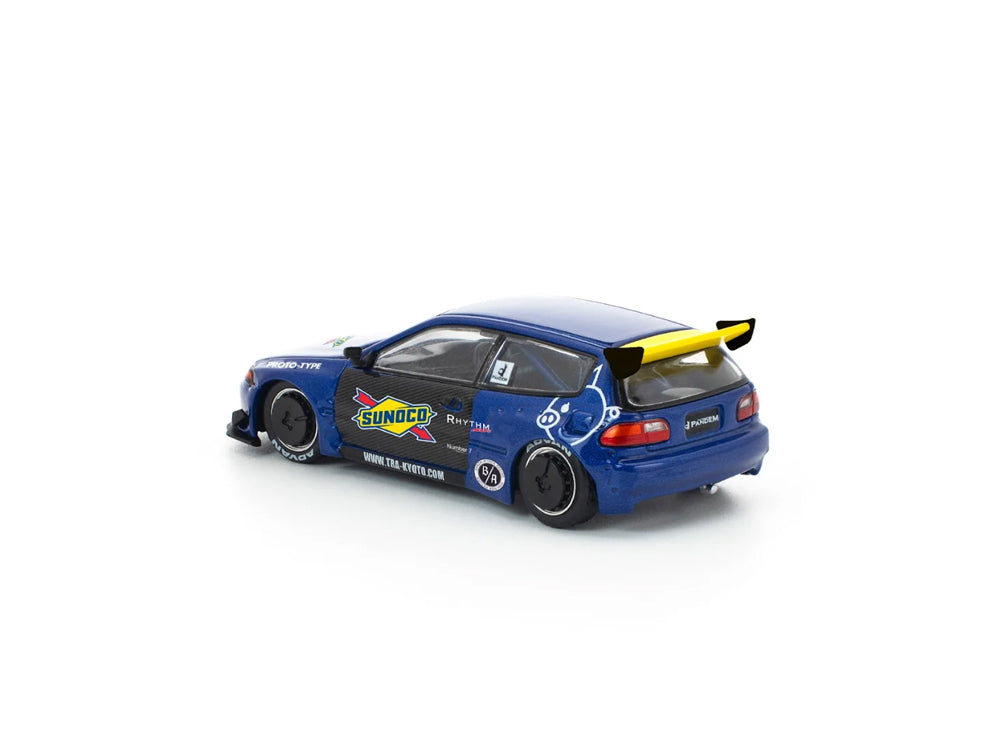 Pop Race 1/64 Pandem Honda Civic EG6 Blue/Black