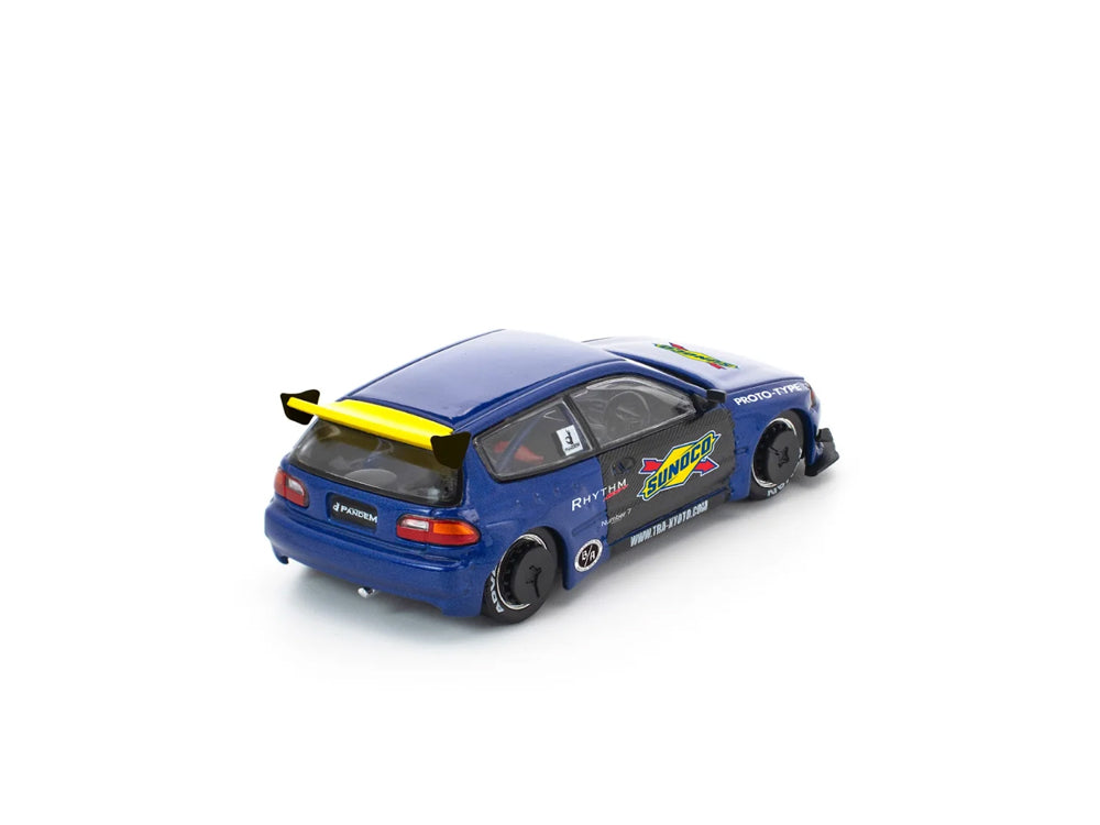 Pop Race 1/64 Pandem Honda Civic EG6 Blue/Black