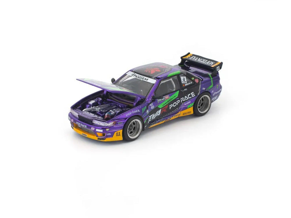 Pop Race 1/64 Pandem Nissan Silvia S13 EVA RT Test Type 01 Purple