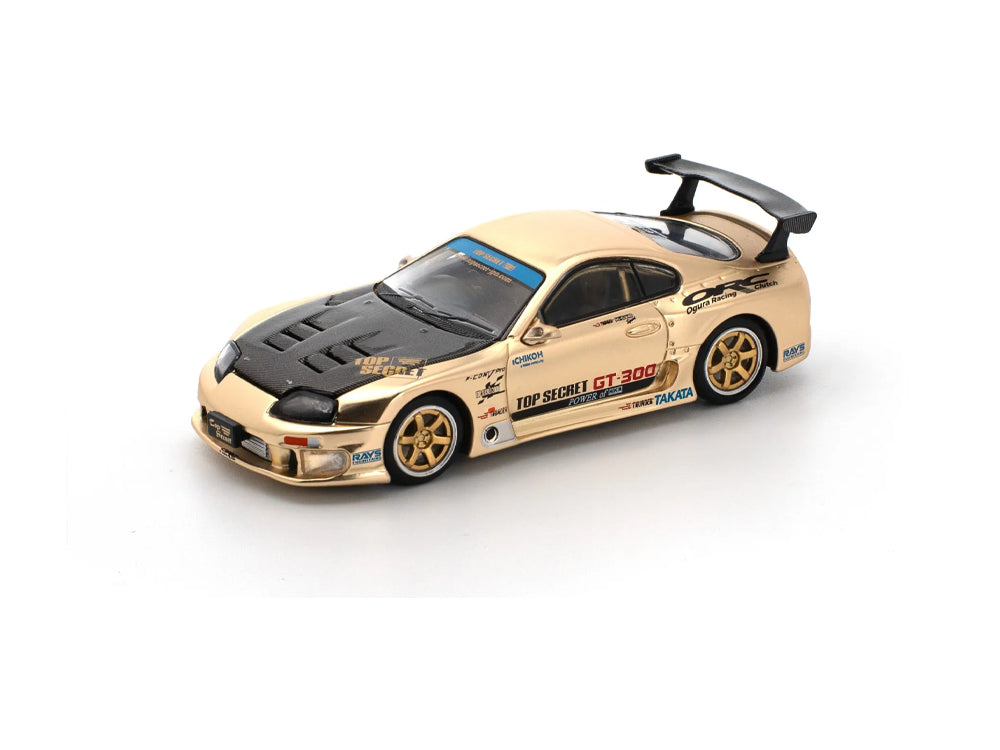 Pop Race 1/64 Toyota Supra JZA80 GT300 Top Secret Chrome Gold
