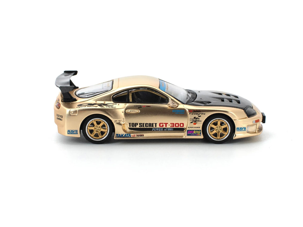 Pop Race 1/64 Toyota Supra JZA80 GT300 Top Secret Chrome Gold