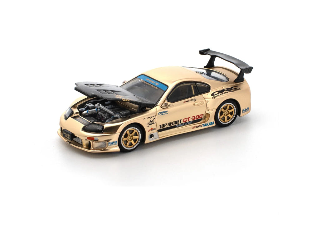 Pop Race 1/64 Toyota Supra JZA80 GT300 Top Secret Chrome Gold