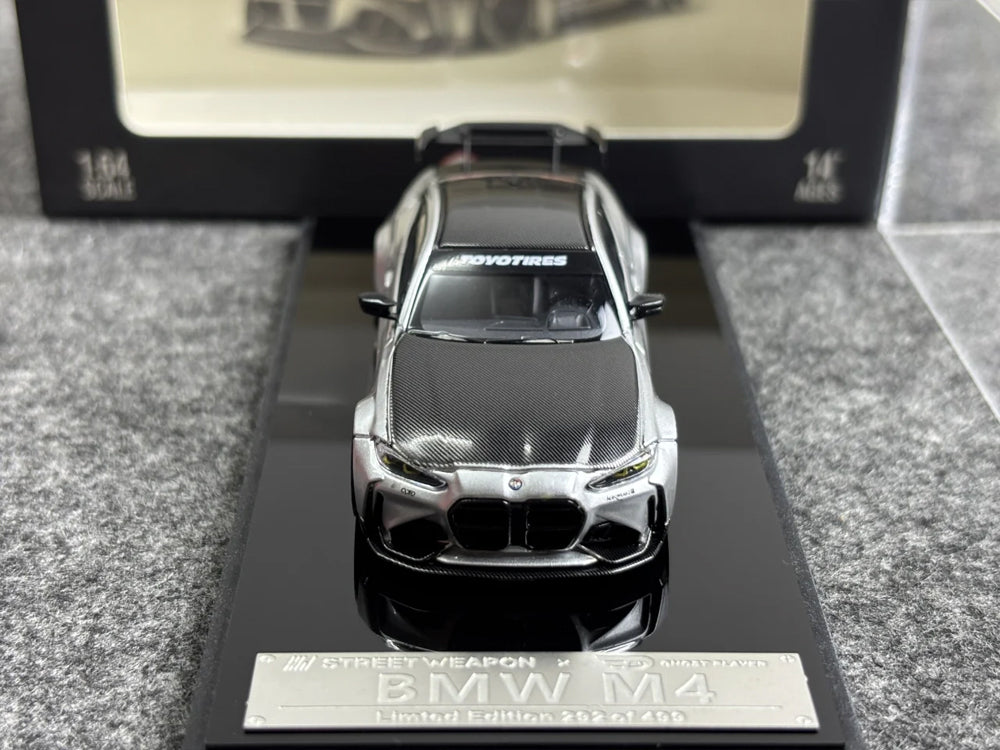 Street Weapon 1/64 BMW G82 M4 Widebody Kit Alexander Silver Carbon Cap