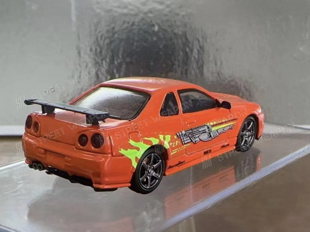 Street Weapon X Ghost Player 1/64 Nissan Skyline GTR R34 Fast & Furious Livery - Diecast Toyz Australia