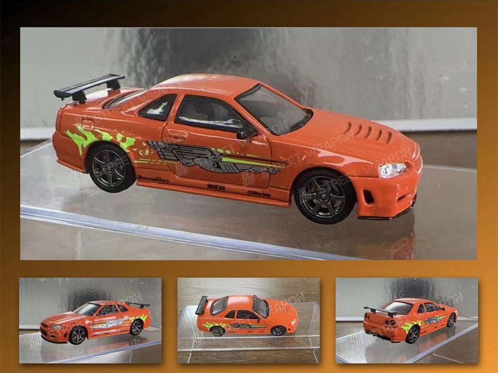 Street Weapon X Ghost Player 1/64 Nissan Skyline GTR R34 Fast & Furious Livery - Diecast Toyz Australia