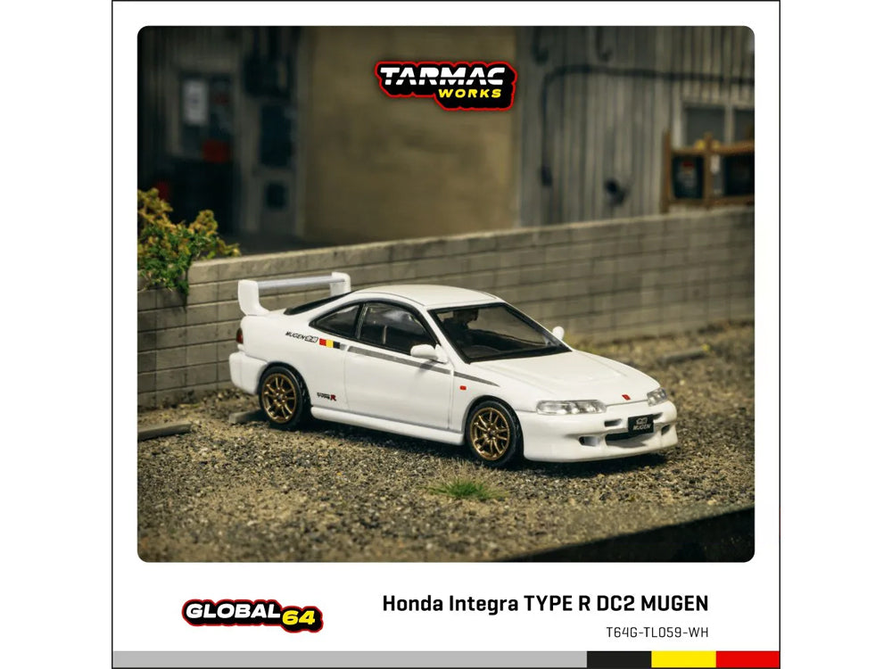 Tarmac Works 1/64 Honda Integra Type R DC2 Mugen Championship White - Diecast Toyz Australia