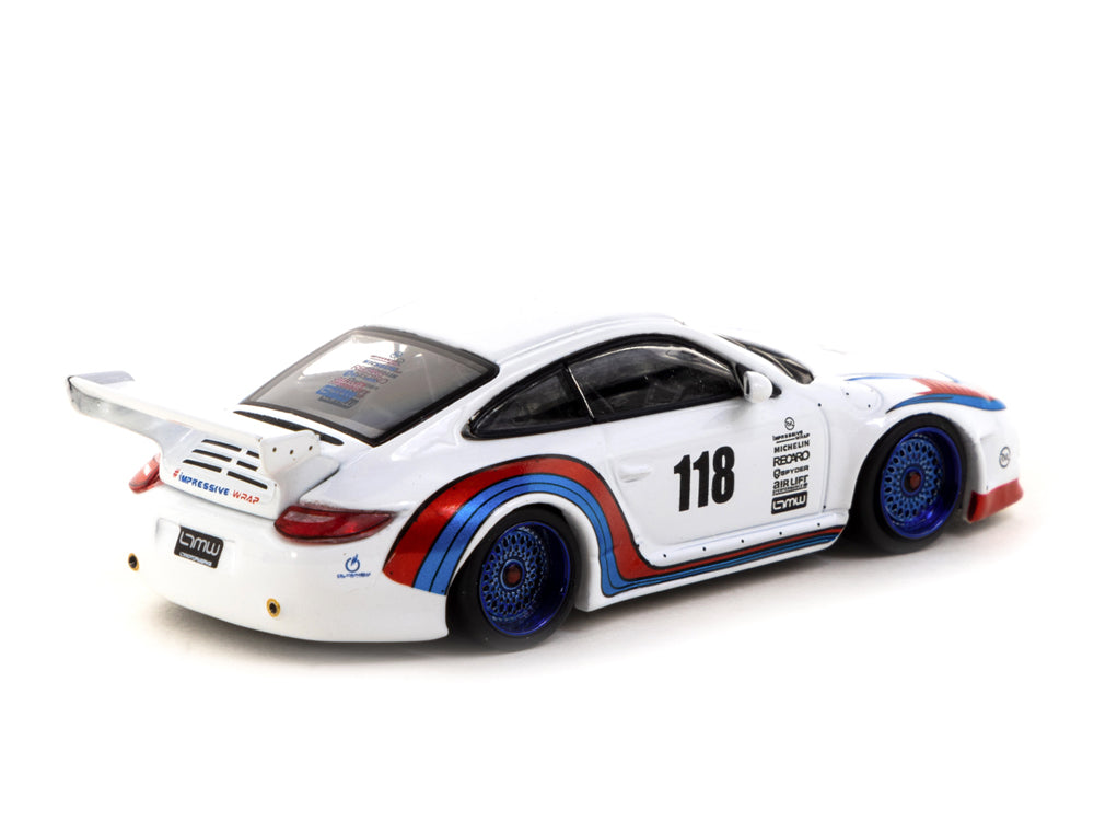 Tarmac Works 1/64 Porsche Old & New 997 Martini White - Diecast Toyz Australia