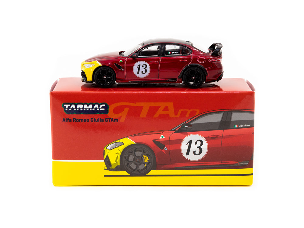 Tarmac Works 1/64 Alfa Romeo Giulia GTAm Red/Yellow - Diecast Toyz Australia