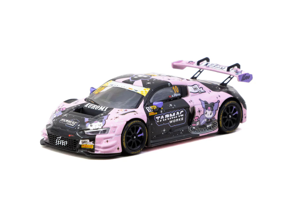 Tarmac Works 1/64 Audi R8 LMS GT3 EVO II Macau GT Cup - FIA GT World Cup 2024 UNO Racing Adderly Fong with Trading Cards Combo Kuromi Livery