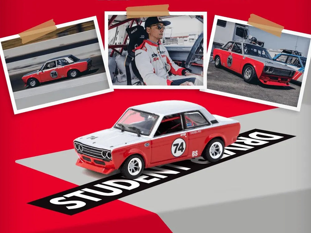 Tarmac Works 1/64 Datsun 510 Trans-AM B Sedan 2.5 Challenge 2023 Daniel Wu Red/White