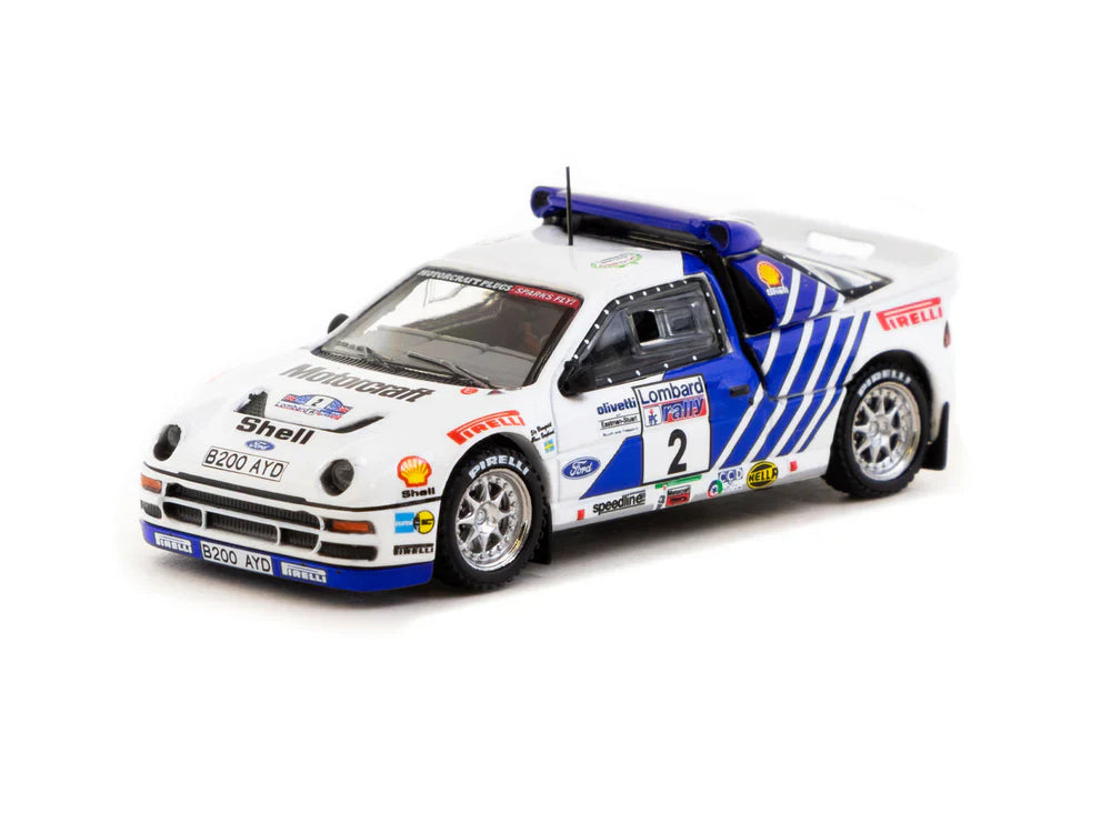 Tarmac Works 1/64 Ford RS200 Lombard RAC Rally 1986 Stig Blomqvist/Bruno Berglund
