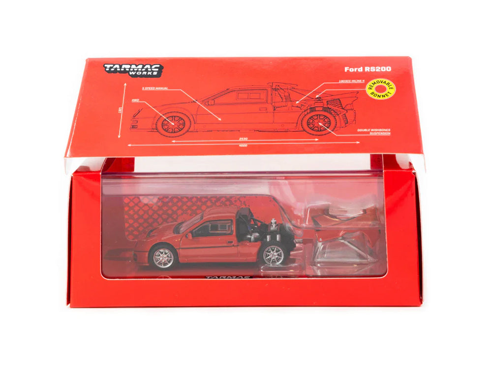 Tarmac Works 1/64 Ford RS200 Red