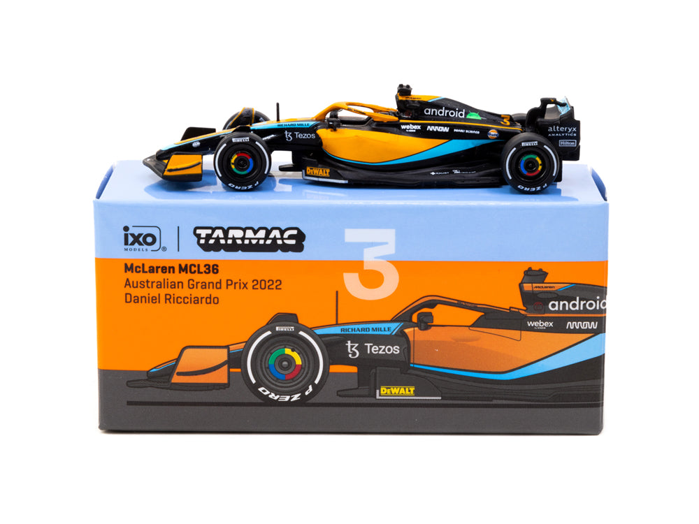 Tarmac Works 1/64 McLaren MCL36 Australian Grand Prix 2022 Daniel Ricciardo - Diecast Toyz Australia