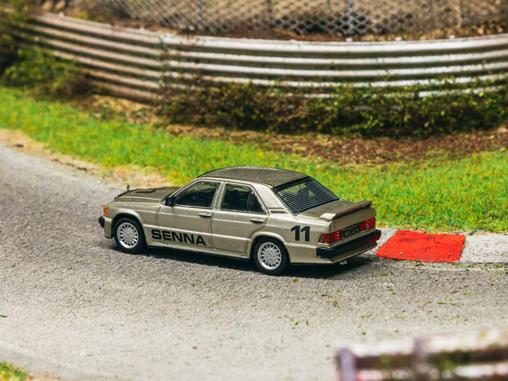 Tarmac Works 1/64 Mercedes 190E 2.3-16 Race of Champion 1984 Ayrton Senna Silver