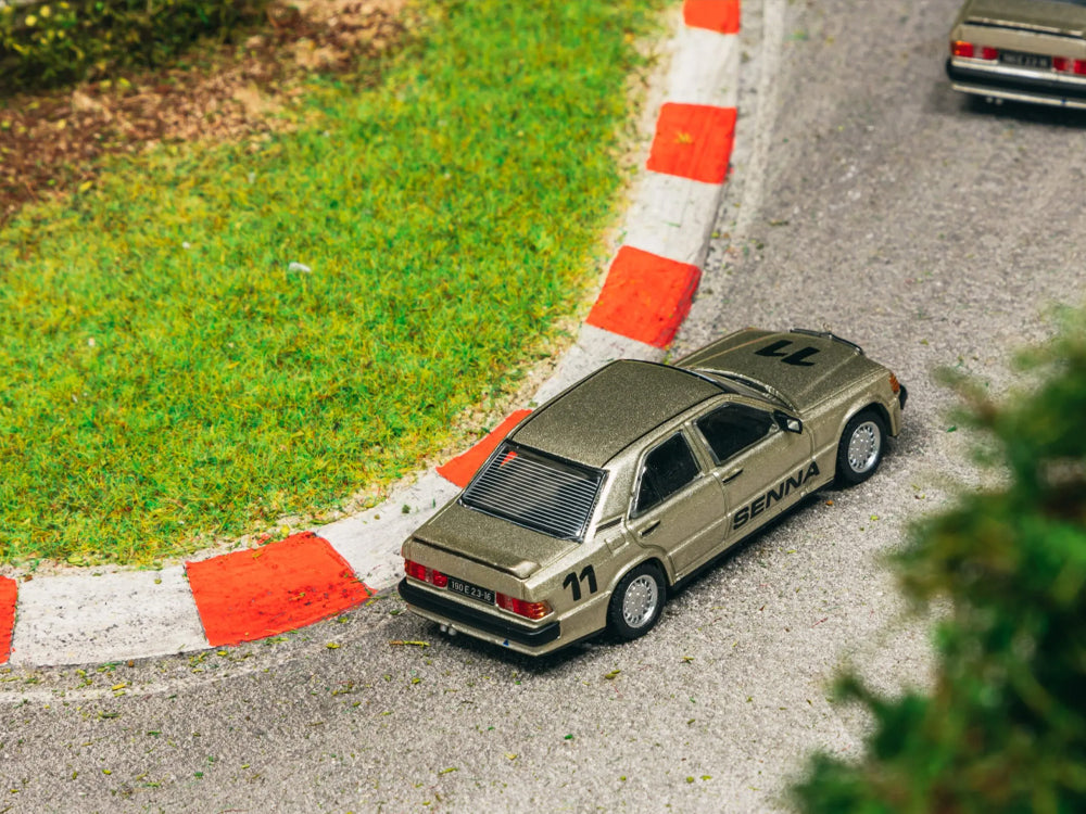 Tarmac Works 1/64 Mercedes 190E 2.3-16 Race of Champion 1984 Ayrton Senna Silver