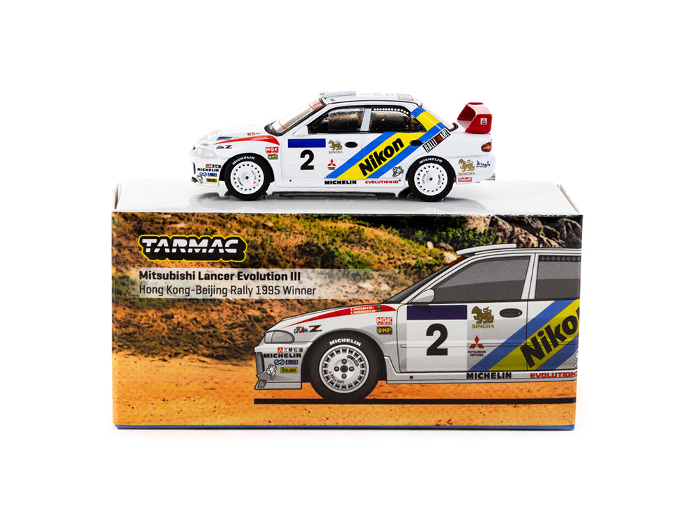 Tarmac Works 1/64 Mitsubishi Lancer Evolution III Hong Kong-Beijing Rally 1995 Winner - K.Eriksson/S.Parmander