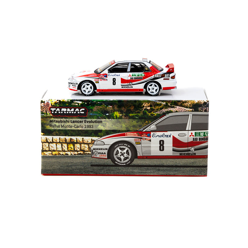 Tarmac Works 1/64 Mitsubishi Lancer Evolution Rallye Monte Carlo 1993 K.Eriksson/ S.Parmander