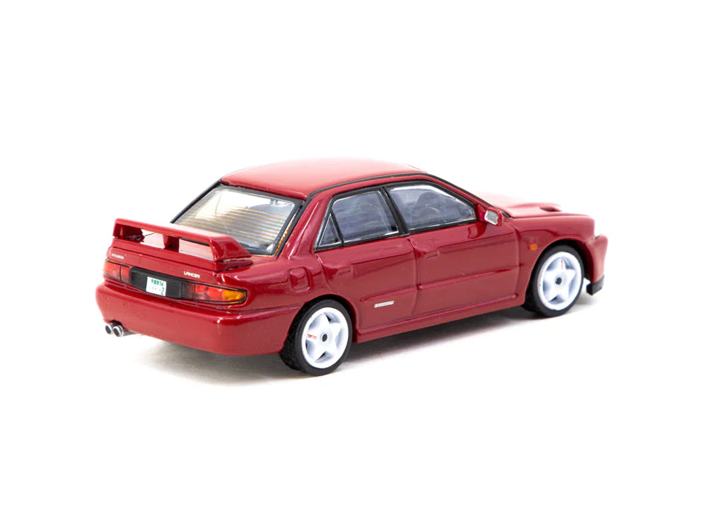 Tarmac Works 1/64 Mitsubishi Lancer GSR Evolution II Red with Trading Cards Combo Set