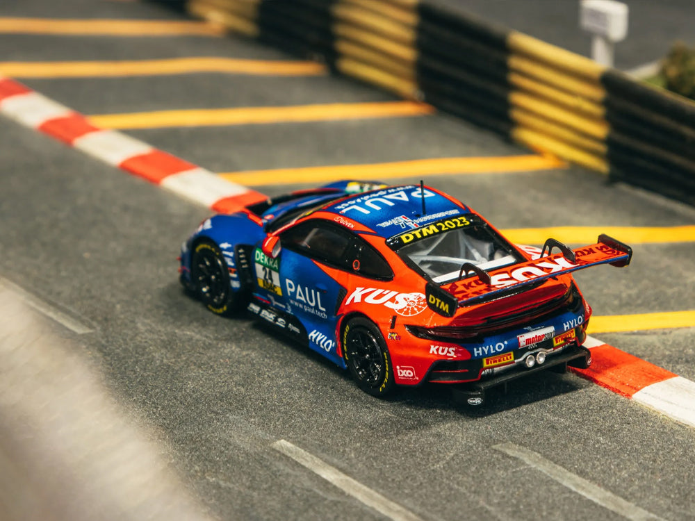 Tarmac Works 1/64 Porsche 911 GT3 R DTM 2023 Ayhancan Guven Blue/Red