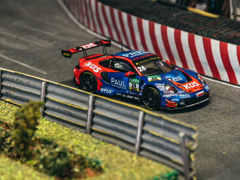 Tarmac Works 1/64 Porsche 911 GT3 R DTM 2023 Ayhancan Guven Blue/Red