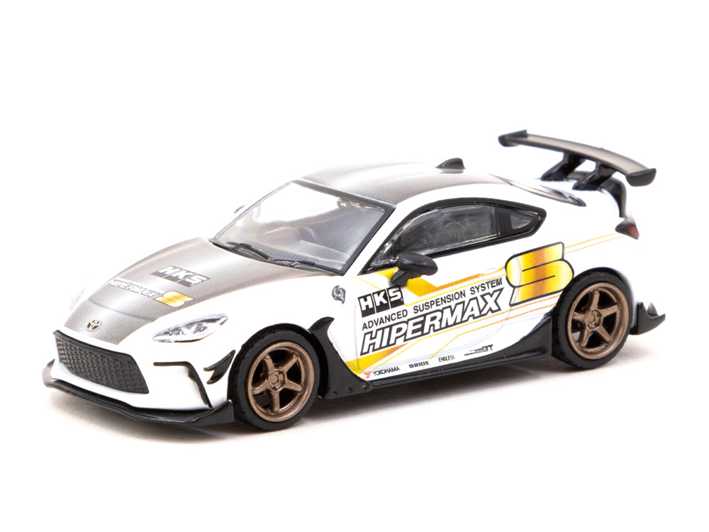Tarmac Works 1/64 Toyota GR86 HKS HIPERMAX White - Diecast Toyz Australia