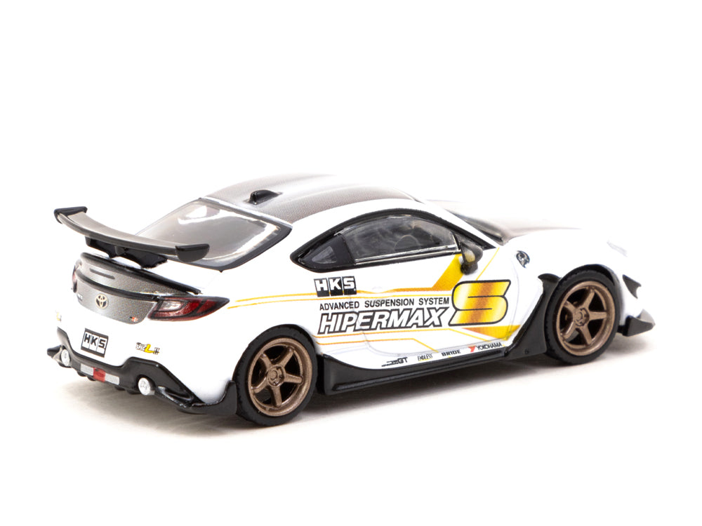 Tarmac Works 1/64 Toyota GR86 HKS HIPERMAX White - Diecast Toyz Australia