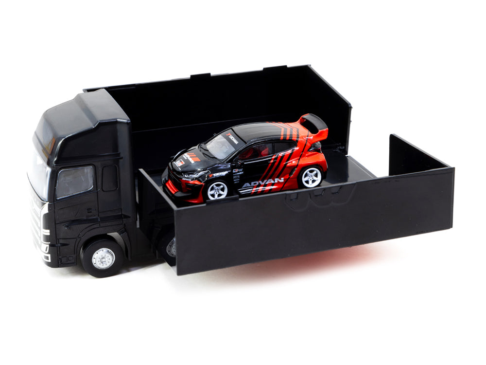 Tarmac Works 1/64 Toyota GR Yaris Pandem Advan with Truck Packaging - Diecast Toyz Australia