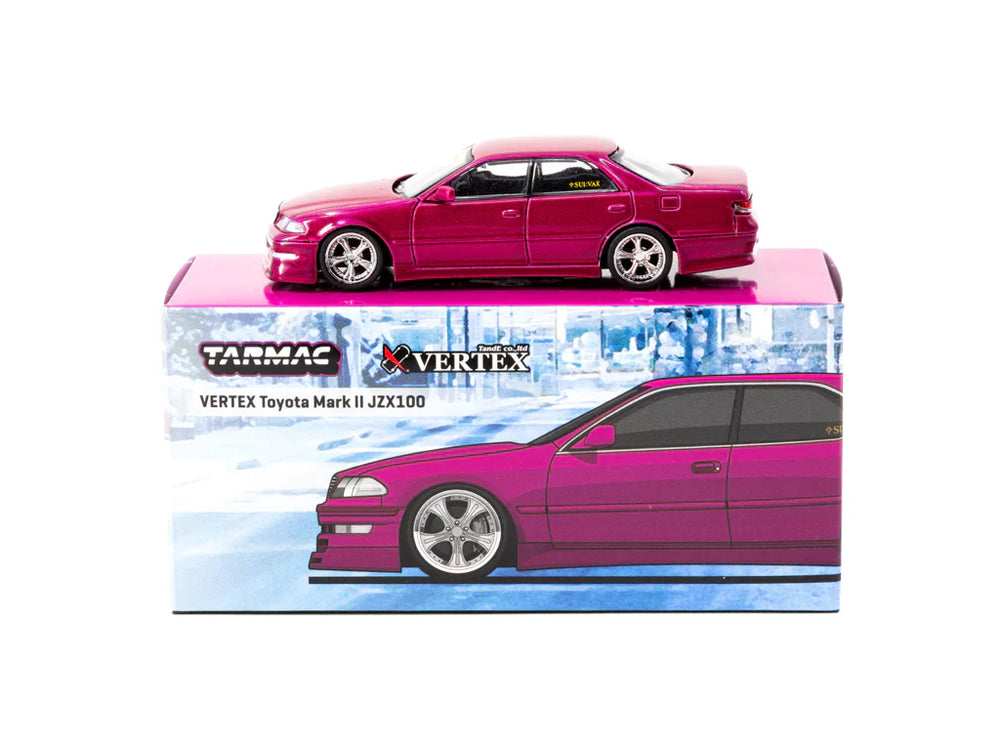 Tarmac Works 1/64 Vertex Toyota Chaser JZX100 Mark II Metallic Red