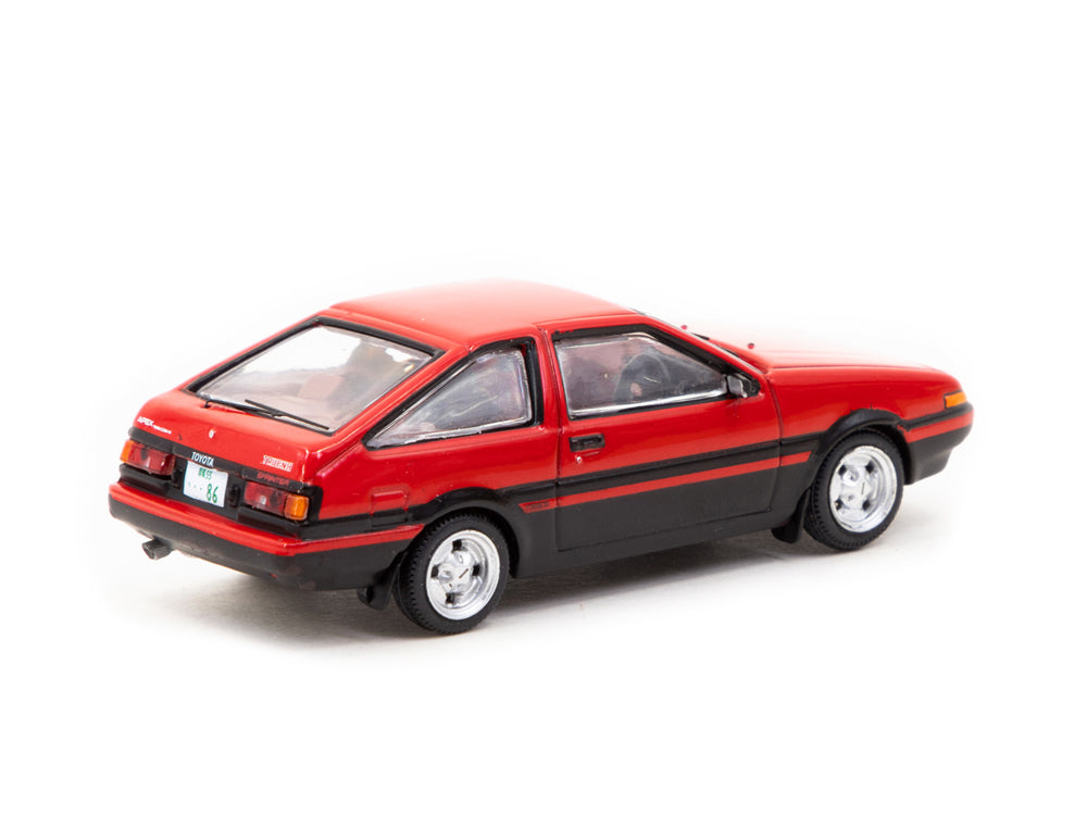 Tarmac Works x J Collection 1/64 Toyota Sprinter Trueno AE86 Red/Black - Diecast Toyz Australia