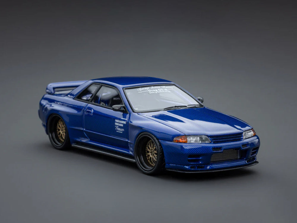Zonzo Studio 1/64 The Laboratory Active Widebody Nissan Skyline GT-R R32 Full Dry Carbon Blue - Diecast Toyz Australia