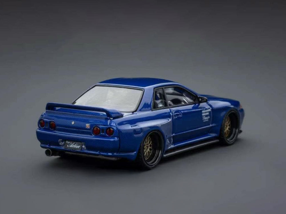 Zonzo Studio 1/64 The Laboratory Active Widebody Nissan Skyline GT-R R32 Full Dry Carbon Blue - Diecast Toyz Australia