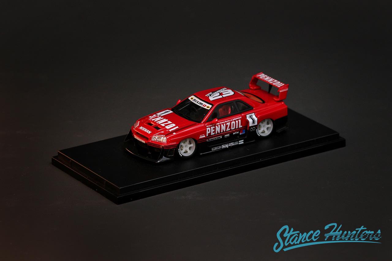 Stance Hunters 1/64 LB-ER34 Super Silhouette Skyline Pennzoil with No Bonnet - Diecast Toyz Australia