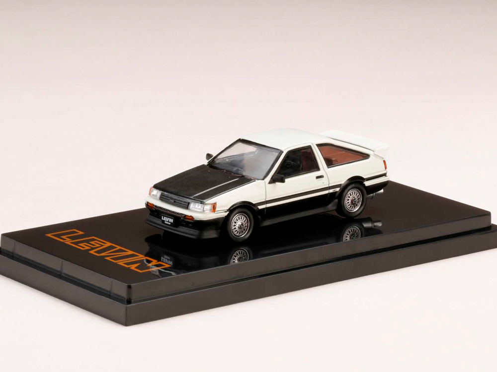 Hobby Japan Toyota Corolla Levin AE86 White Customize Version with Carbon Bonnet - Diecast Toyz Australia