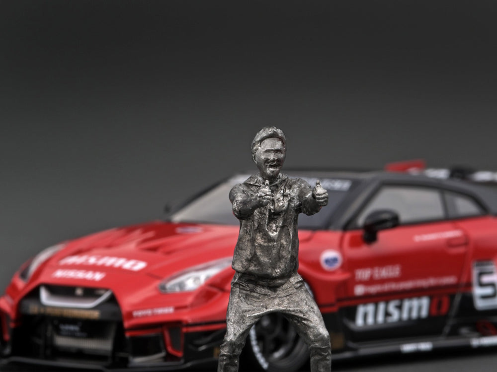 Ignition Model 1/43 LB Silhouette Works GT Nissan 35GT-RR Red/Black With Mr Kato Metal Figurine - Diecast Toyz Australia