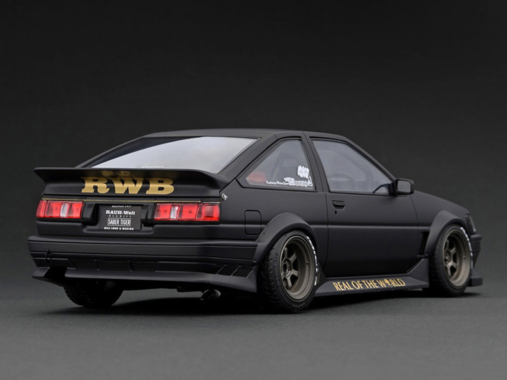 Ignition Model 1/18 RWB Toyota AE86 Matte Black - Diecast Toyz Australia