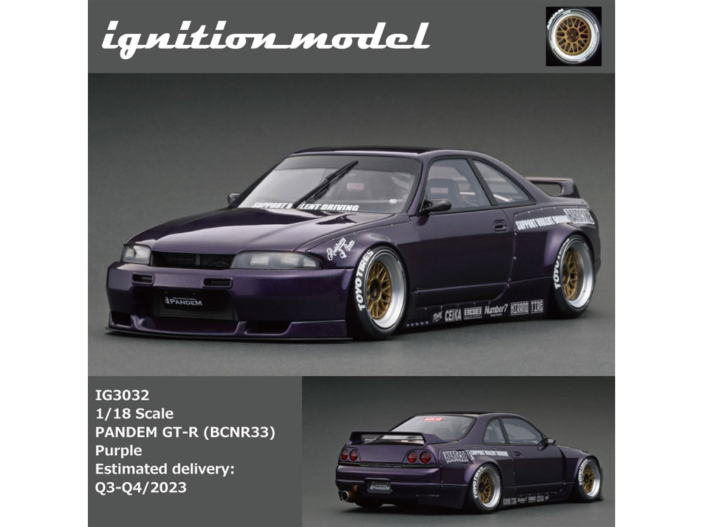 Ignition Model 1/18 Pandem Nissan Skyline GTR R33 BCNR33 Purple - Diecast Toyz Australia